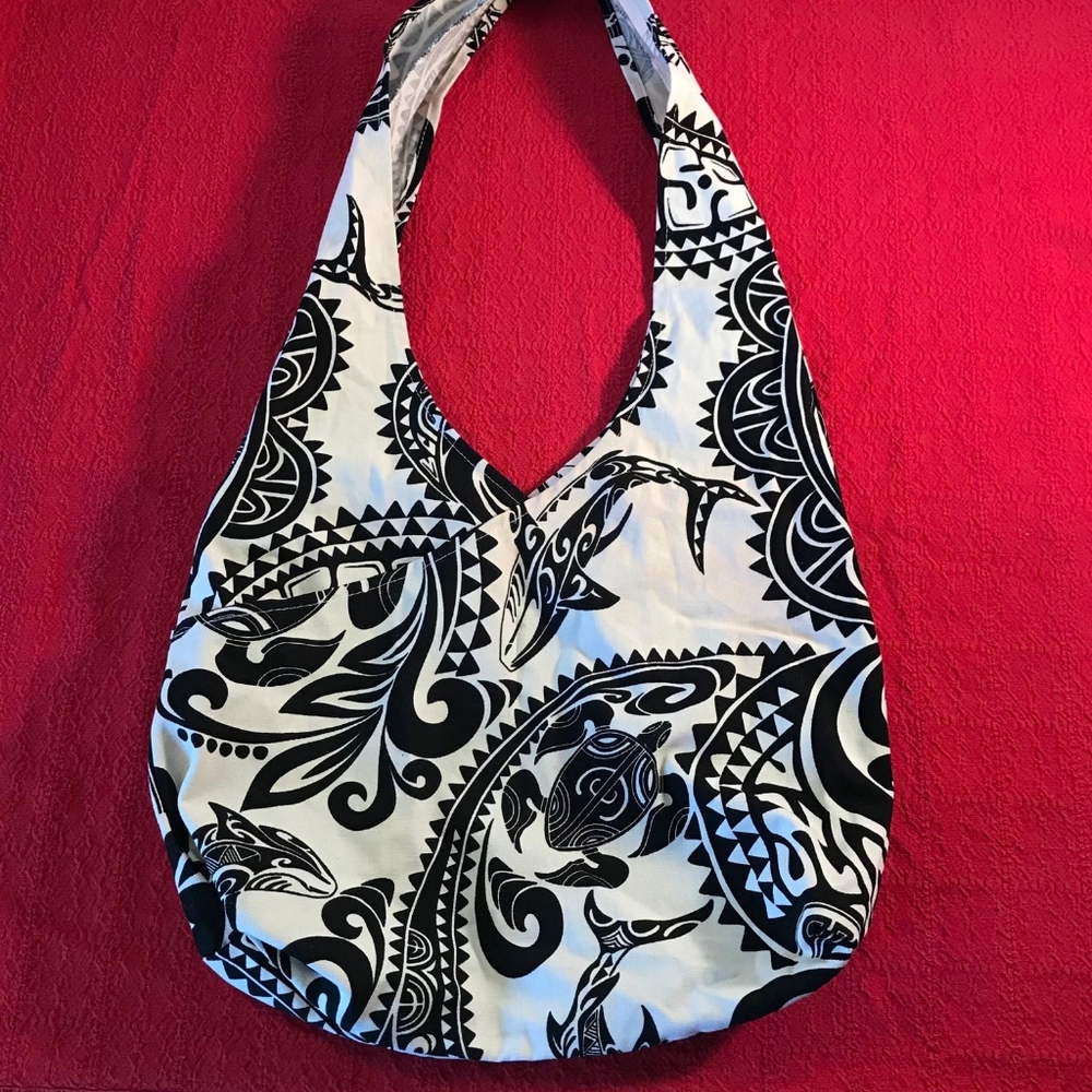 Elegant Black and White Women's Hobo Bag
